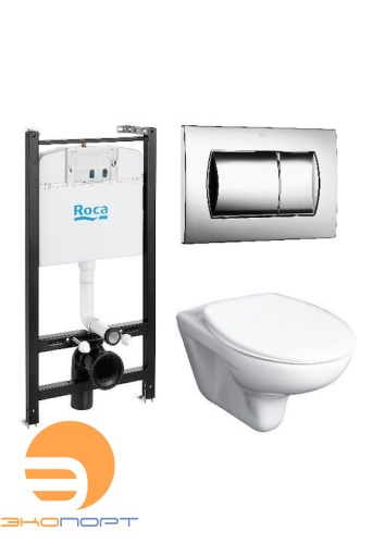 Комплект Roca Mateo подвесной унитаз+инсталляция+кнопка+сид(мл) ROCA