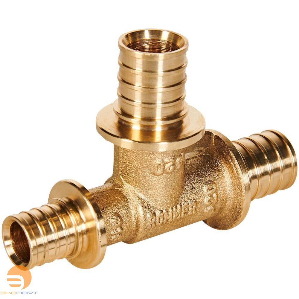 Тройник переходной 20-20-16 латунь Rommer