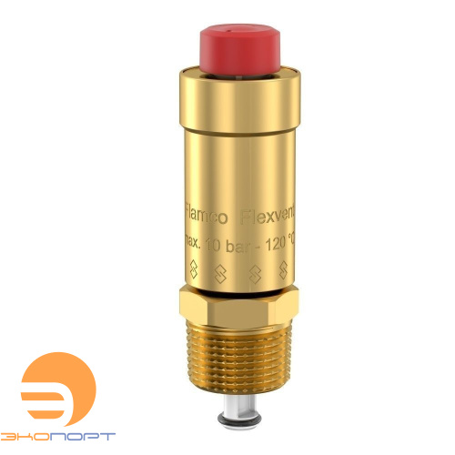 Воздухоотводчик поплавковый Flexvent 3/4" (внешняя резьба с откл. клапаном, латунь) Тм=120, Рм=10