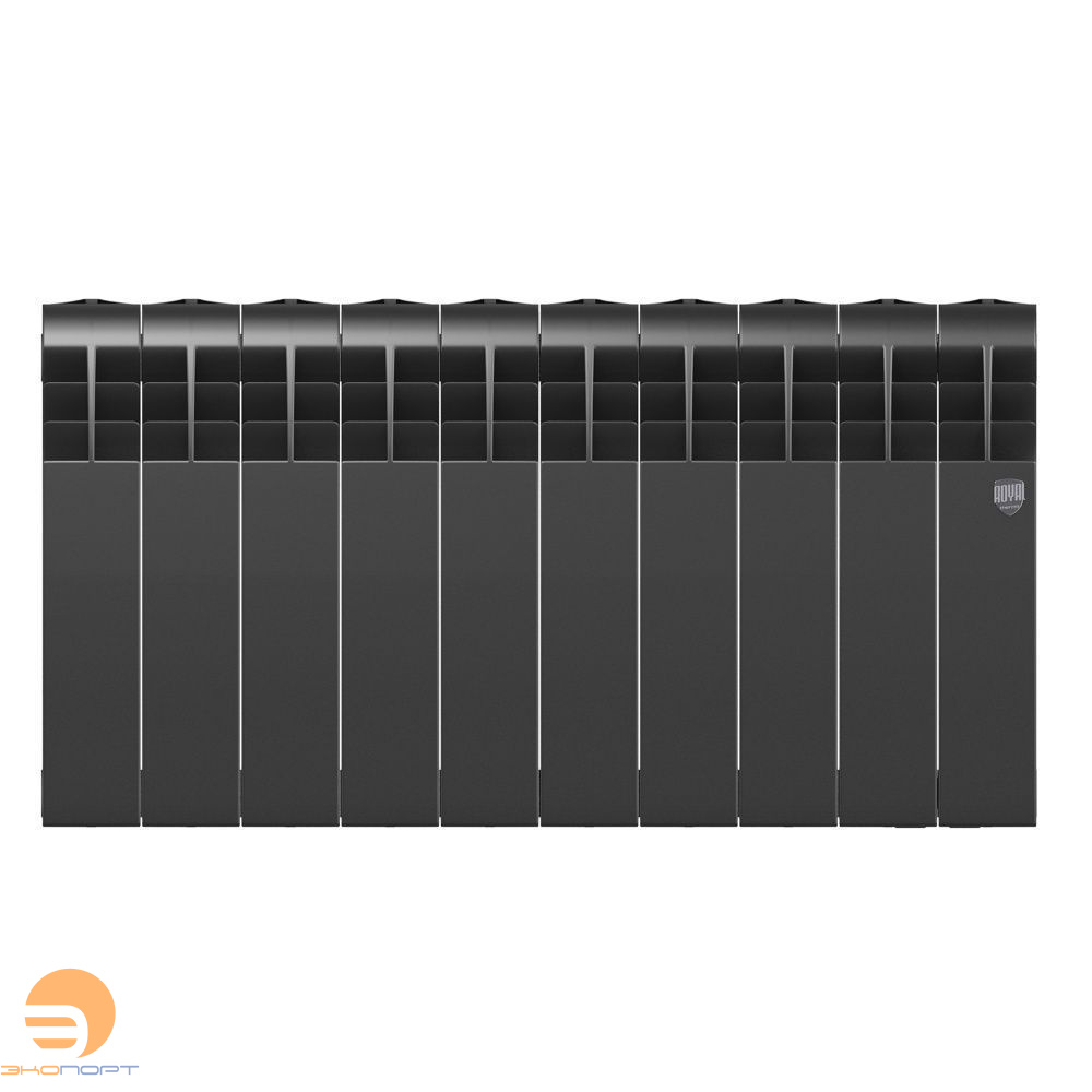 Радиатор биметаллический BiLiner Noir Sable 350/87 10 секций (черный) Royal Thermo