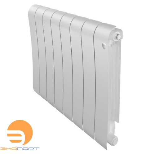 Радиатор биметаллический Infinity Bianco Traffico 500/87  8 секции VR80 (нижнее правое) белый Royal Thermo