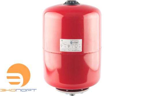 Бак расширительный на отопления 18 л, 5 bar, 3/4", красный STOUT