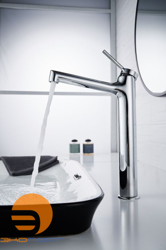 Смеситель для умывальника MINIMA высокий, монолитный, хром Lemark