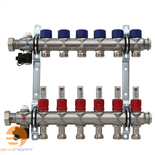Коллектор с расходомерами на  6 выходов 3/4" евроконус  FRAENKISCHE