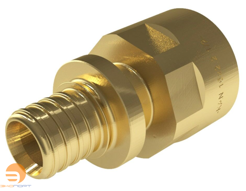Соединитель 14 G1/2" ВР латунный с плоским уплотнением UltraLine KAN-therm