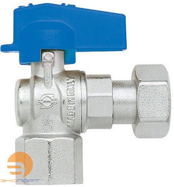 Кран шаровой ВР с накидной гайкой угловой 1/2  (флажок) FIV