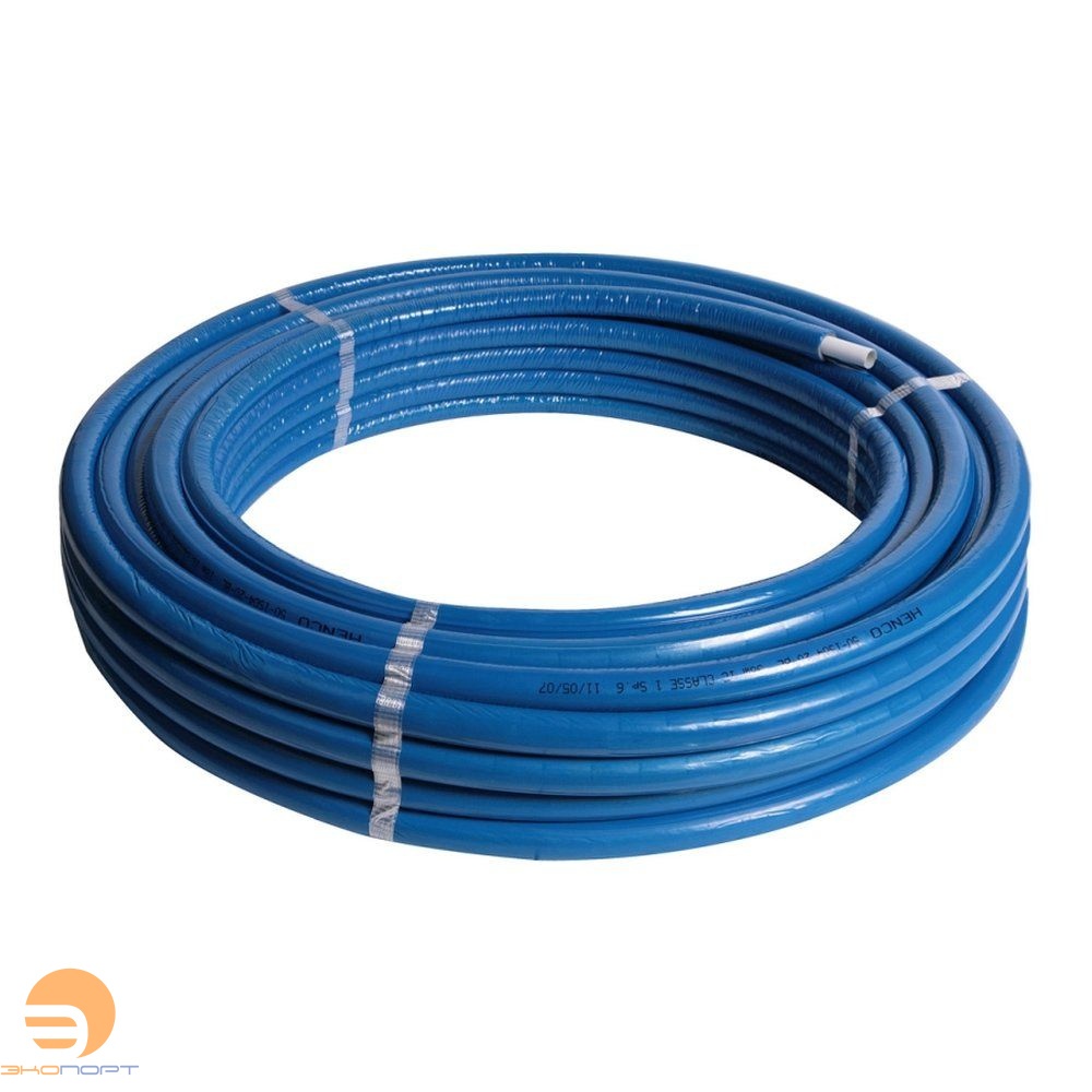 Труба HENCO Standard в синей изоляции (6мм), PEXc-AL-PEXc, 20х2, бухта 50 метров