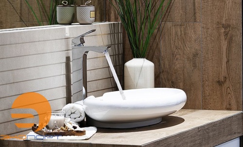 Смеситель для умывальника UNIT, монолитный, высокий, хром, LEMARK