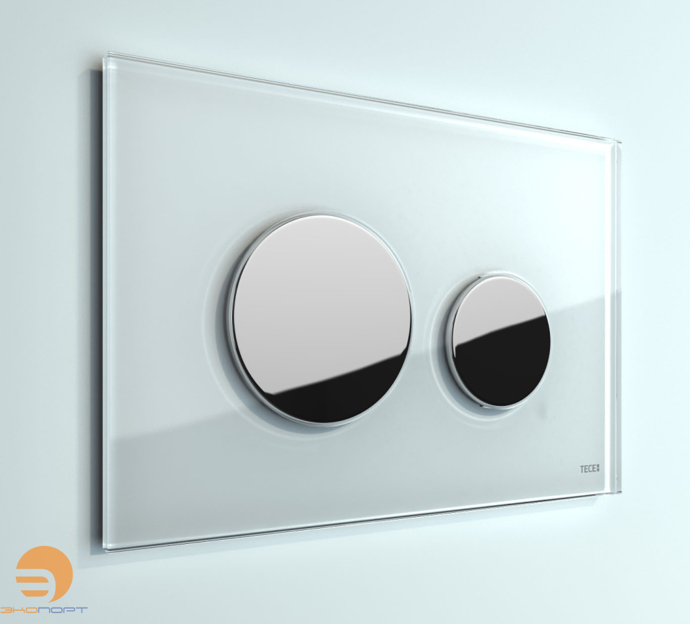 Клавиша TECEloop, стекло белое, клавиши хром глянцевый