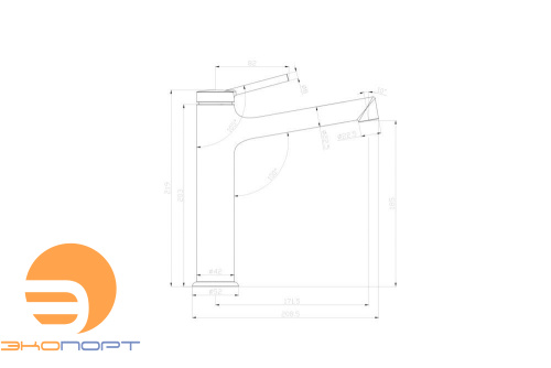 Смеситель для умывальника MINIMA, средний, монолитный, хром, LEMARK