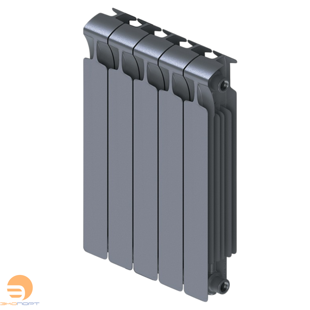 Радиатор биметаллический Monolit 500/100   5 секции G3/4"  боковое подкл. Титан Rifar