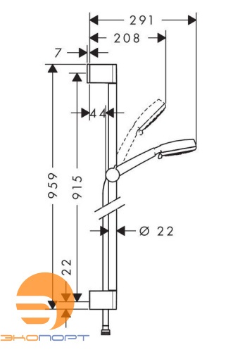 Гарнитур для душа Crometta 100 Multi, 90см, HANSGROHE