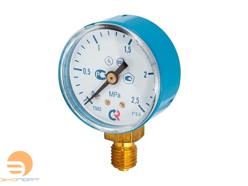 Манометр ТМ-210Р.00 (0..2,5 МПа), М12*1,5, 50мм, кл.т. 2,5, 80С, О2 (кислород), радиальный