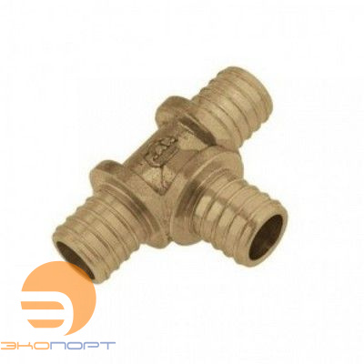 Тройник 32*4,4/14*2/32*4,4 латунь Push KAN-therm
