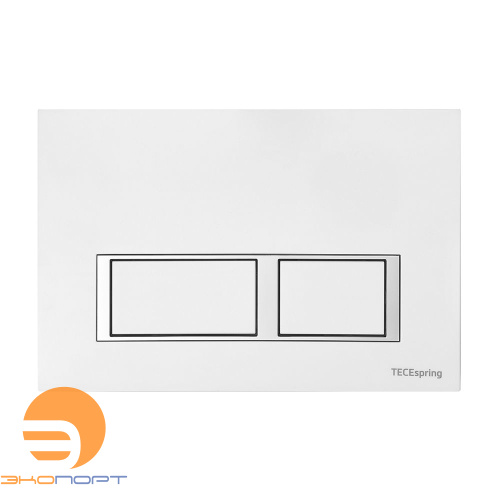 Панель смыва TECEspring V (прямоугольные клавиши) пластик, белый глянцевый, контур хром