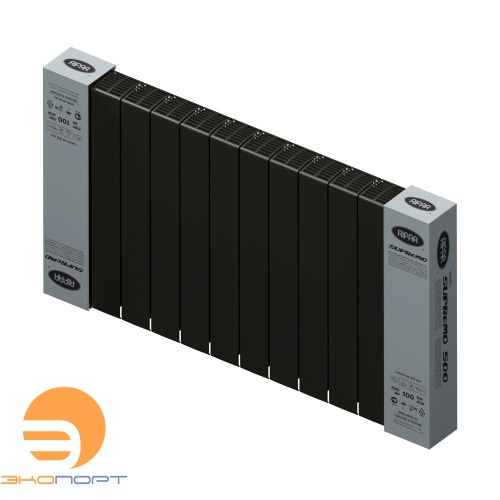 Радиатор биметаллический SUPReMO 500/90 (202Вт) 12 секций боковое подкл. Rifar Антрацит