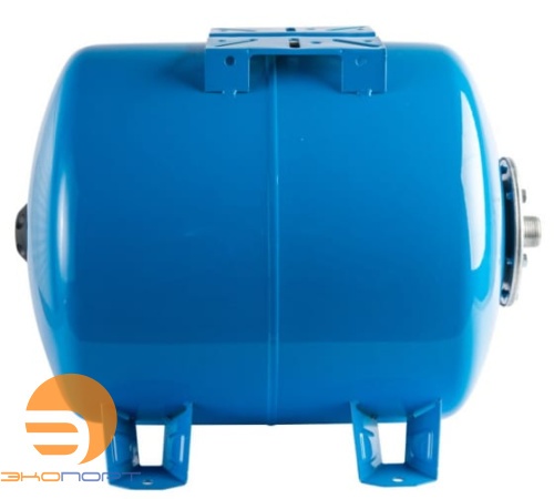 Бак мембранный для водоснабжения 100 л STOUT горизонтальный с опорными стойками со сменной мембраной (синий) G1"