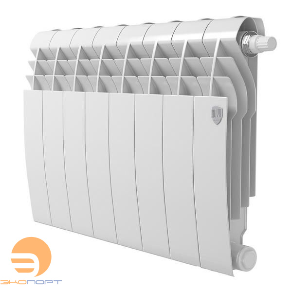 Радиатор биметаллический BiLiner Bianco 350/87 VR80  8 секций (белый, нижнее подключение) Royal Thermo