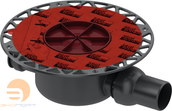 Сифон горизонтальный стандартный DN 50 с фланцем (без монтажного элемента и решетки) TECEdreinpoint S 