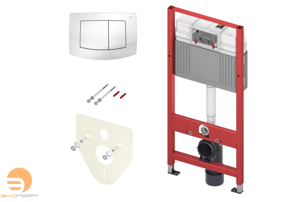 Комплект 4в1 TECEbase 2.0 для установки подвесного унитаза с панелью TECEambia, белый, TECE