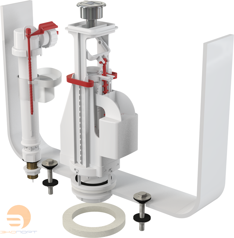 Впускной комплект с двойной кнопкой 1/2" хром(нижнее)ALCA PLAST