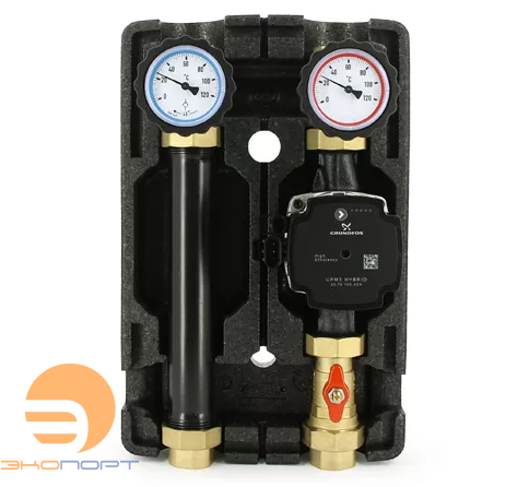 Насосный модуль 1" с насосом Grundfos UPM3 HYBRID 25-70 DK DN25 ECO 2 Huch