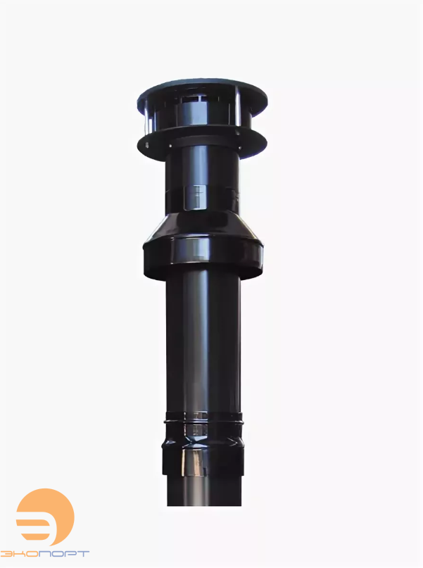 Терминал вертикальный (ал./ПВХ) черный DN80, 1м