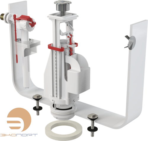 Впускной комплект с двойной кнопкой 1/2" хром (бок) ALCA PLAST