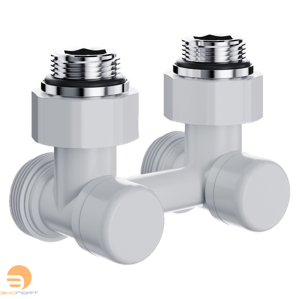Узел нижнего подключения угловой 1/2"х3/4" EK (белый), Royal Thermo