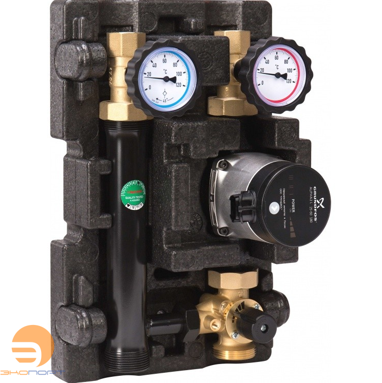 Насосно-смесительный модуль 1" с насосом Grundfos UPM3 HYBRID 25-70 MK DN25 ECO 2 Huch