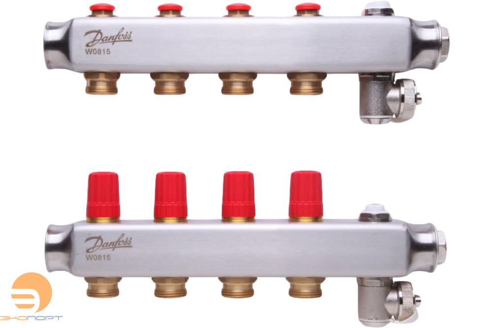 Коллекторы SSM-4 без расходомеров, для 4 контуров, нержавейка