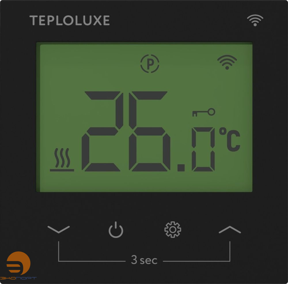 Терморегулятор электронный Pontus wi-fi черный Теплолюкс