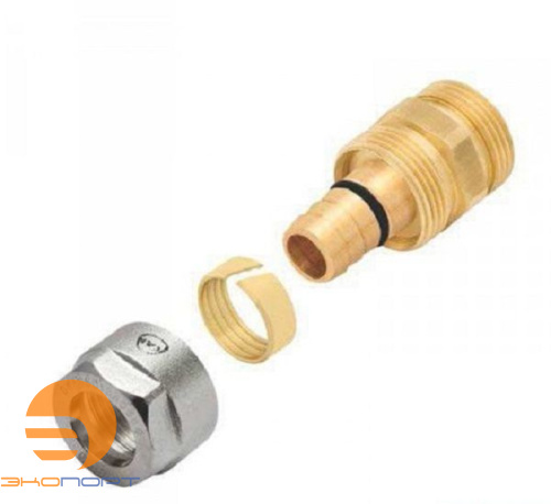 Соединитель латунный свинчиваемый с наружной резьбой 18x2,5 G1/2" PLATINUM KAN-therm