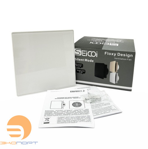 Вентилятор накладной  Seicoi Floxy Design 100 White Glass SMAD04-01G-W