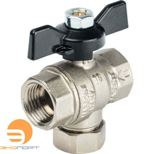 Кран шаровой+фильтр 1/2" (бабочка) Stout