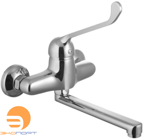 Смеситель для кухни/умывальника с локтевой рукояткой, настенный, излив 200 мм, хром, LEMARK