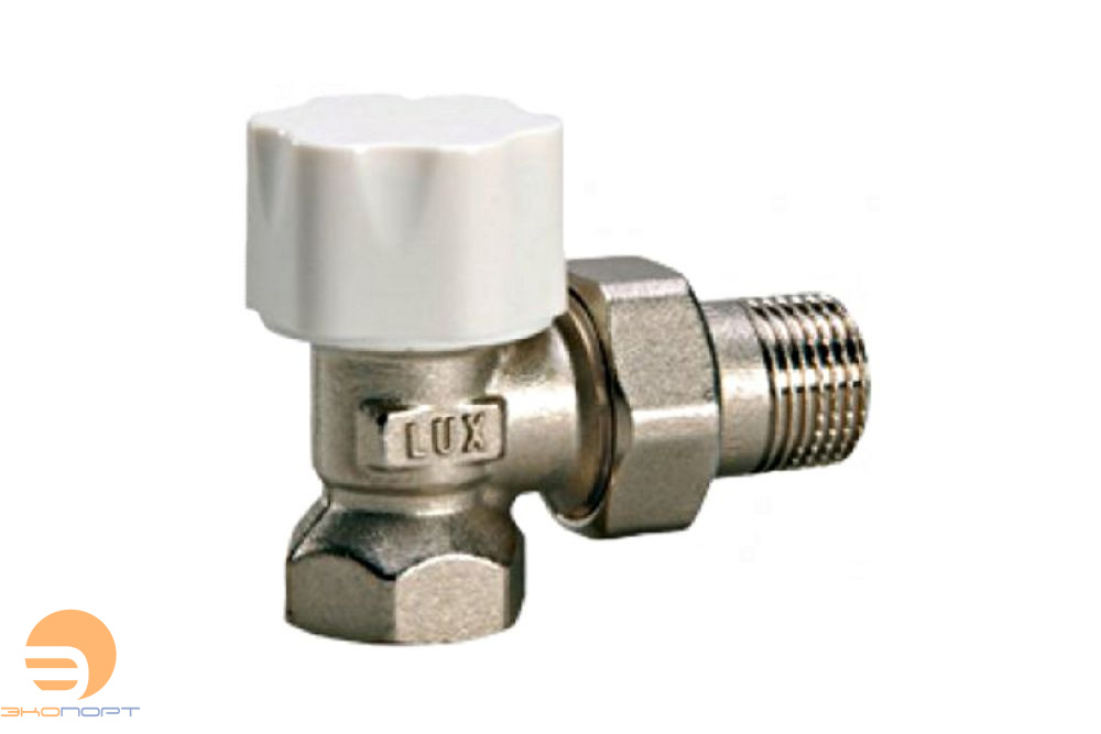 Клапан запорный угловой для стальных труб 1/2" DS 22 Luxor tekna