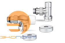 Комплект радиаторных клапанов 1/2х3/4Ek осевой хром Varmega
