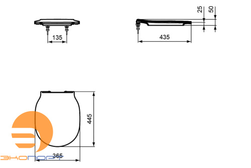 Сиденье с крышкой CONNECT AIR, тонкое (Soft Close), IDEAL STANDARD