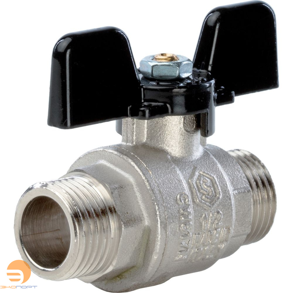Кран шаровой полнопроходной  НН 1/2" (бабочка) STOUT