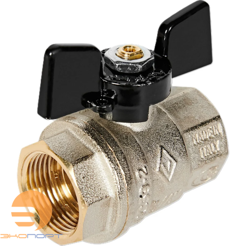Кран шаровой полнопроходной   ВВ 3/4" (бабочка) STOUT (ГОСТ)