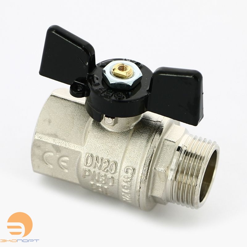 Кран шаровой НВ  3/4" (бабочка) Bugatti