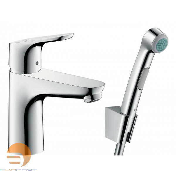 Смеситель для раковины 100 мм с гигиеническим душем Focus E2, HANSGROHE