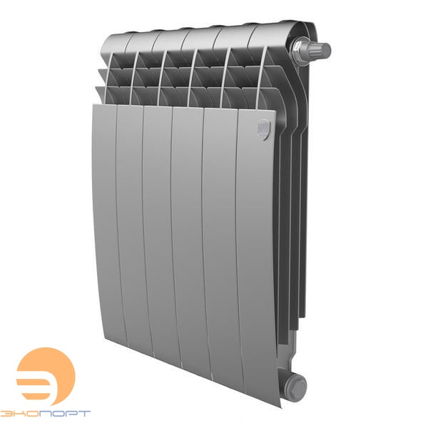 Радиатор биметаллический Silver Satin 500/87 VR80  6 секций (серый, нижнее подключение) Royal Thermo