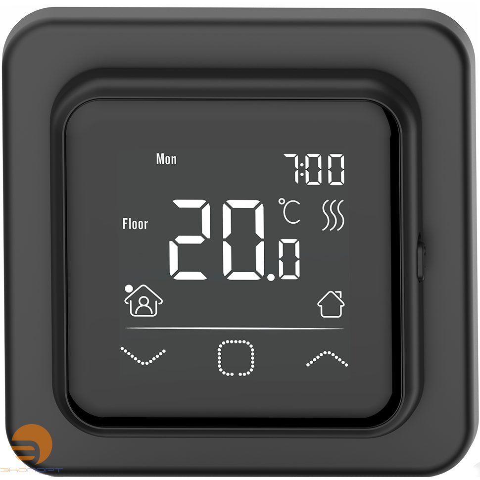 Терморегулятор IQ Thermostat SMART HEAT программируемый, сенсорный, черный