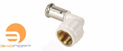 Угольник 16х1/2 ВР, ПВДФ пресс(белая) HENCO