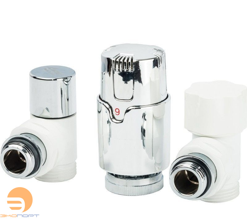 Комплект термостатический 1/2 EK, угловой, белый-хром Luxor (RS259/A+DS79/A+TA1200)