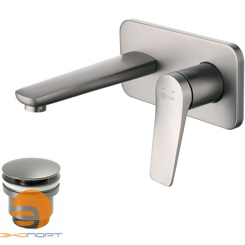 Смеситель для умывальника встраиваемый Bronx с выпуском, графит LEMARK