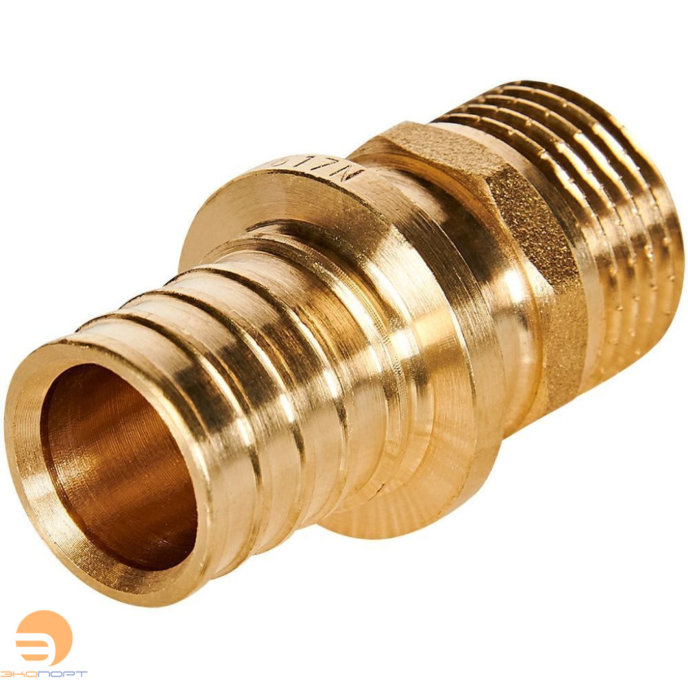 Муфта переходная 20х2.0-1/2 НР латунь Rommer