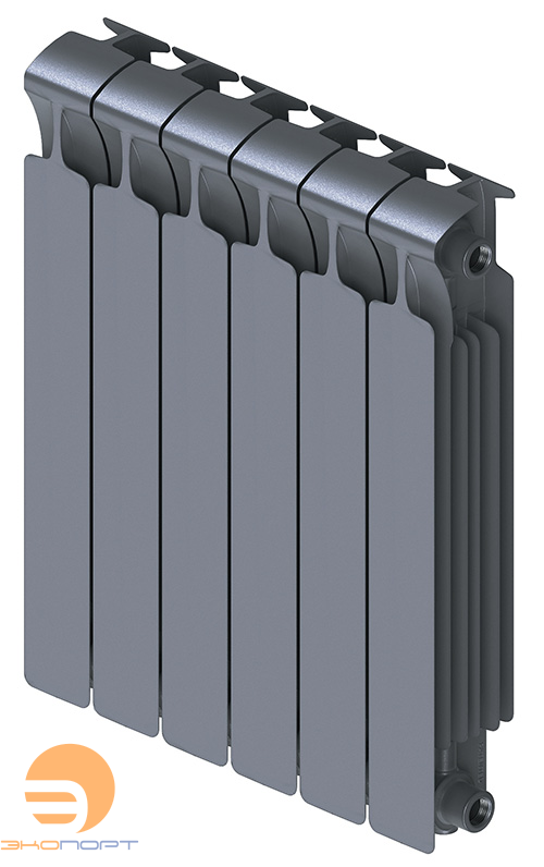 Радиатор биметаллический Monolit 500/100  12 секции G3/4" боковое подкл. Титан Rifar